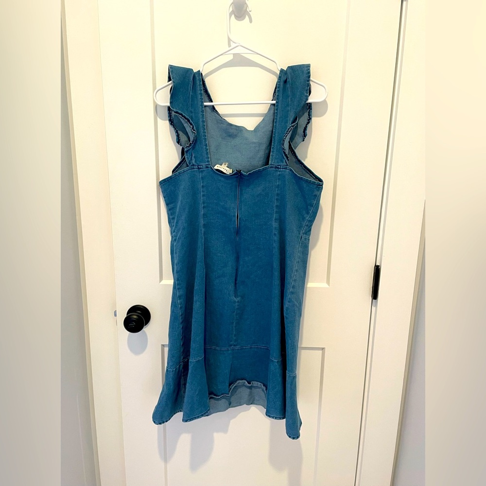 Demin Ruffle Dress - Picture 2 of 2